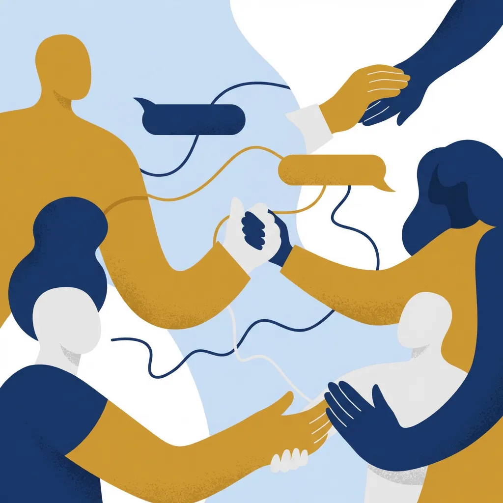 Community support and communication illustration